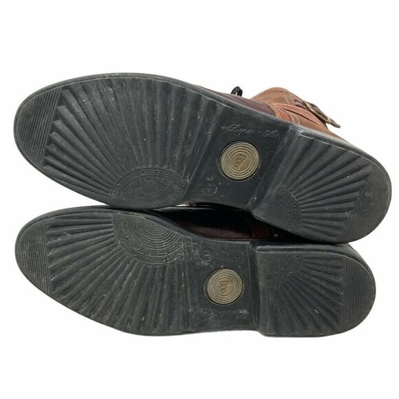 Eddie Bauer Mens Ankle Boots Brown Leather Shearling Lined Buckle Lace Up 10.5 M - Picture 4 of 10